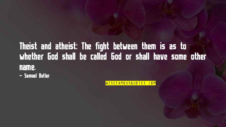 Theist Quotes By Samuel Butler: Theist and atheist: The fight between them is