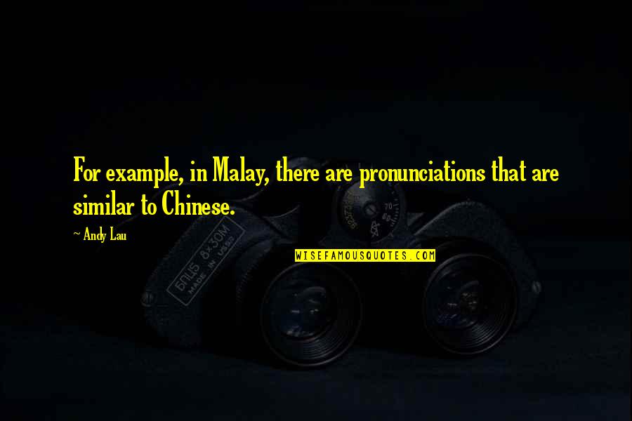 Thelma Louise Quotes By Andy Lau: For example, in Malay, there are pronunciations that