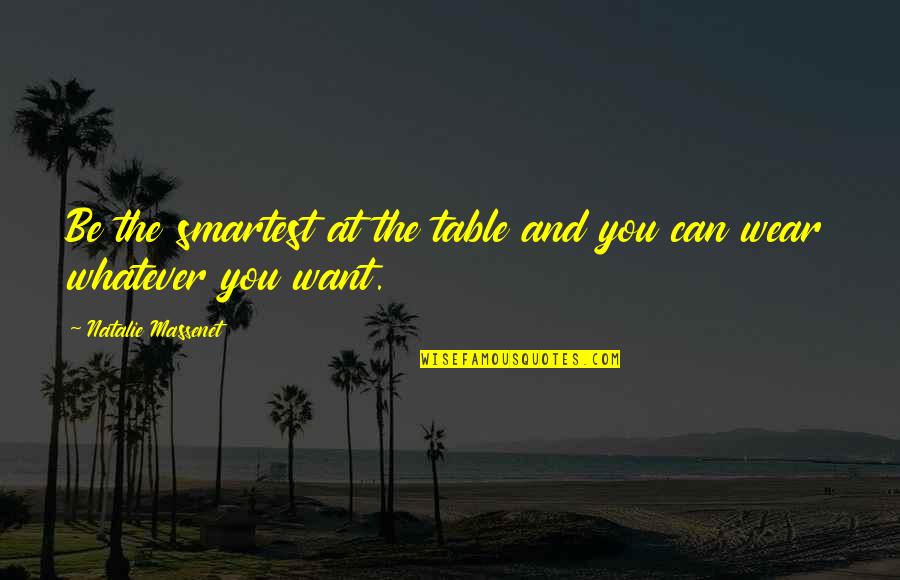 Thelonious Monk Famous Quotes By Natalie Massenet: Be the smartest at the table and you