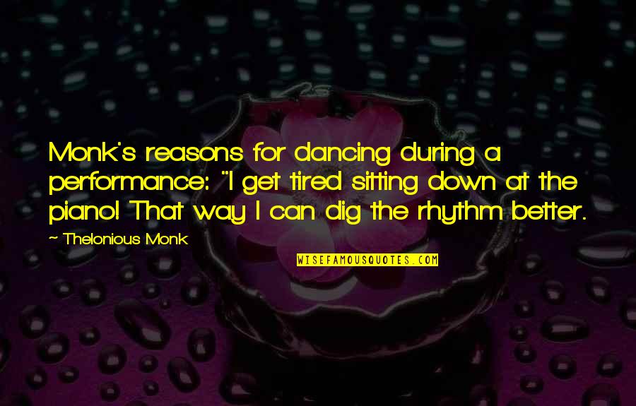 Thelonious Monk Quotes By Thelonious Monk: Monk's reasons for dancing during a performance: "I