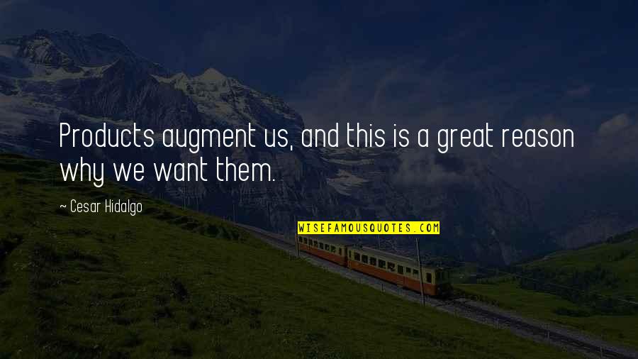 Them And Us Quotes By Cesar Hidalgo: Products augment us, and this is a great