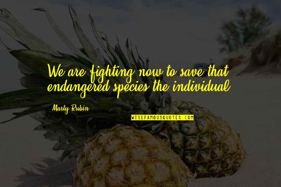 Theme Cake Quotes By Marty Rubin: We are fighting now to save that endangered