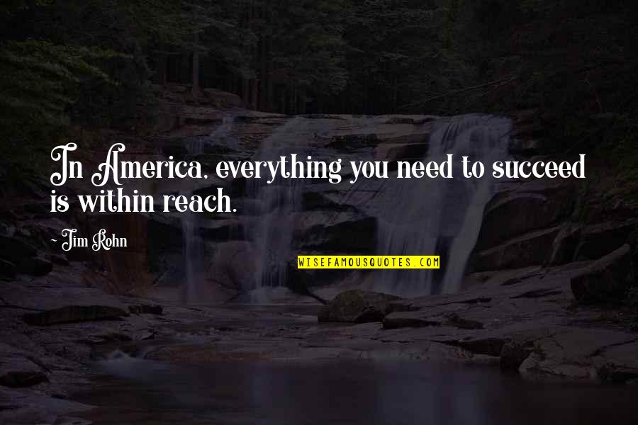 Theme Les Quotes By Jim Rohn: In America, everything you need to succeed is