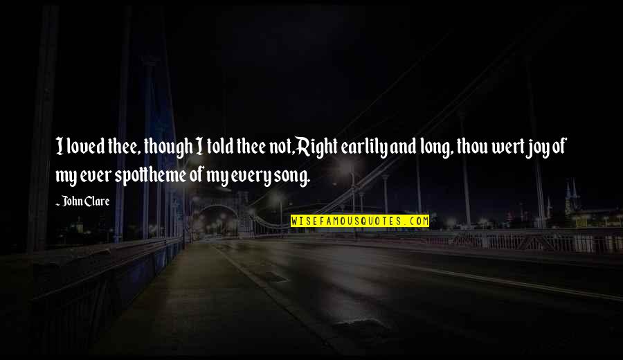 Theme Song Quotes By John Clare: I loved thee, though I told thee not,Right Theme Song Quotes By John Clare: I loved thee, though I told thee not,Right