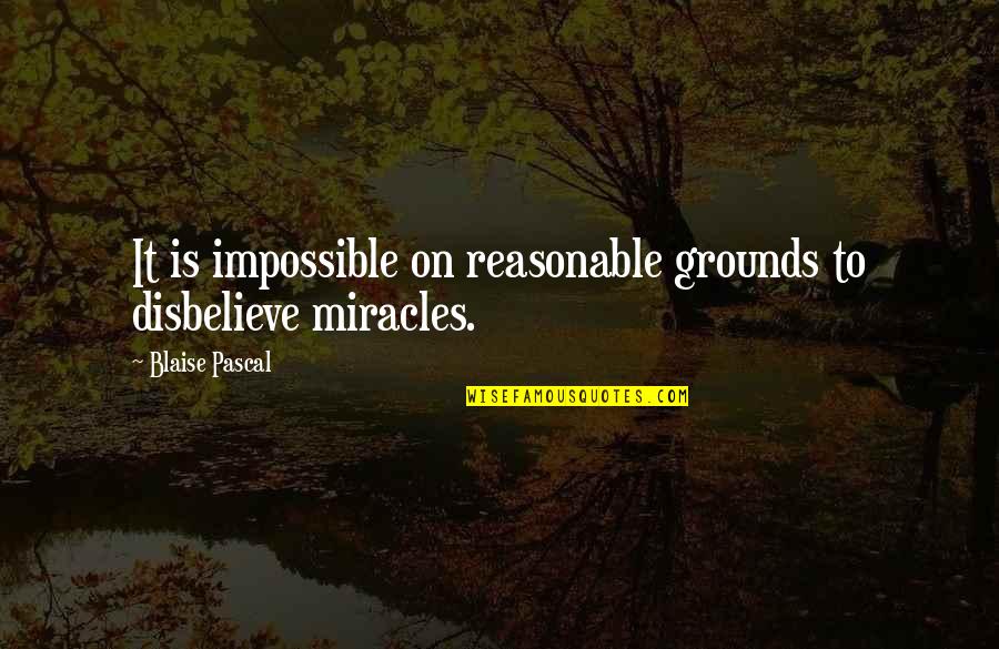 Themeless Quotes By Blaise Pascal: It is impossible on reasonable grounds to disbelieve