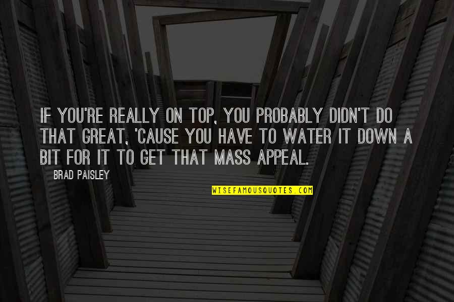 Then Brad Paisley Quotes By Brad Paisley: If you're really on top, you probably didn't