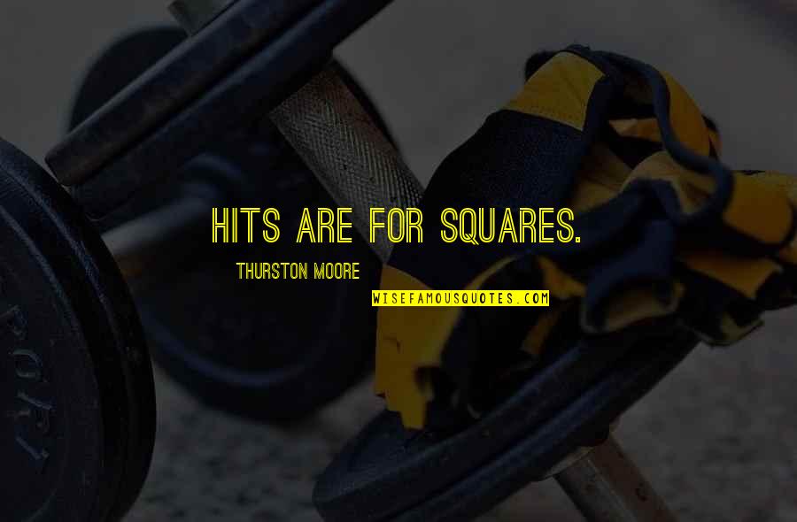 Then It Hits You Quotes By Thurston Moore: Hits are for squares. Then It Hits You Quotes By Thurston Moore: Hits are for squares.