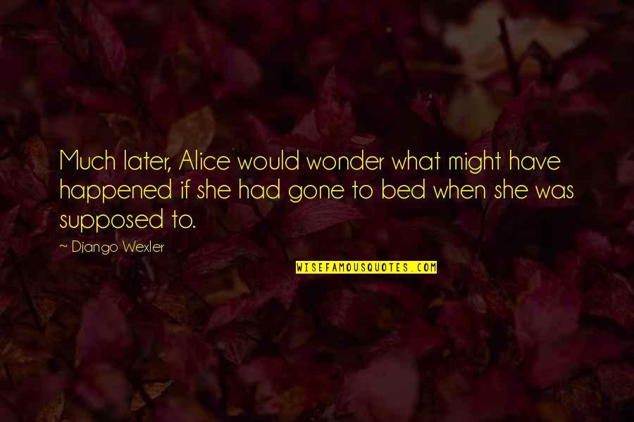 Then She Was Gone Quotes By Django Wexler: Much later, Alice would wonder what might have