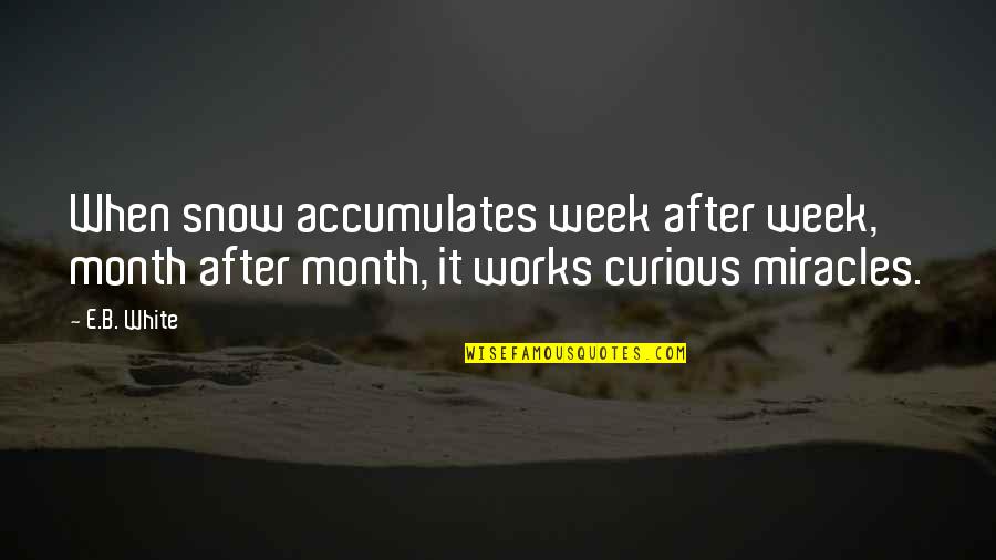 Thengai Srinivasan Quotes By E.B. White: When snow accumulates week after week, month after