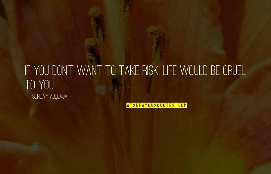 Thenwho Quotes By Sunday Adelaja: If you don't want to take risk, life Thenwho Quotes By Sunday Adelaja: If you don't want to take risk, life