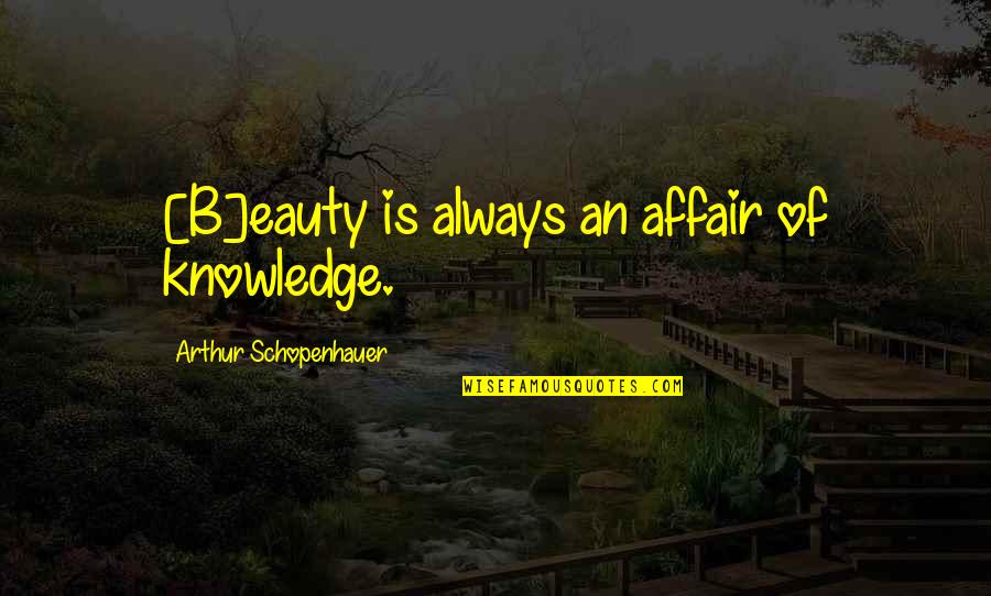 Theocentric Approach Quotes By Arthur Schopenhauer: [B]eauty is always an affair of knowledge.