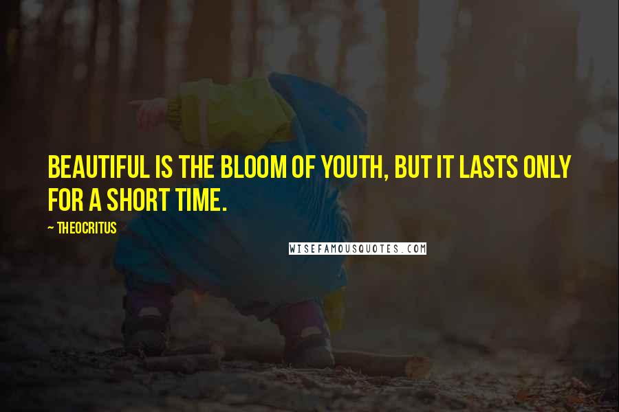 Theocritus quotes: Beautiful is the bloom of youth, but it lasts only for a short time.