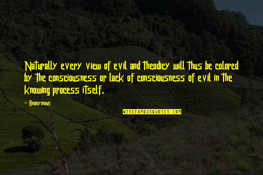 Theodicy Quotes By Anonymous: Naturally every view of evil and theodicy will