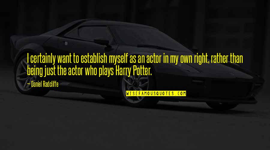 Theodor Heuss Quotes By Daniel Radcliffe: I certainly want to establish myself as an