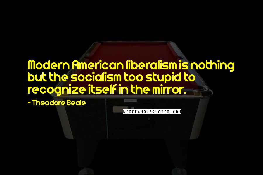 Theodore Beale quotes: Modern American liberalism is nothing but the socialism too stupid to recognize itself in the mirror.