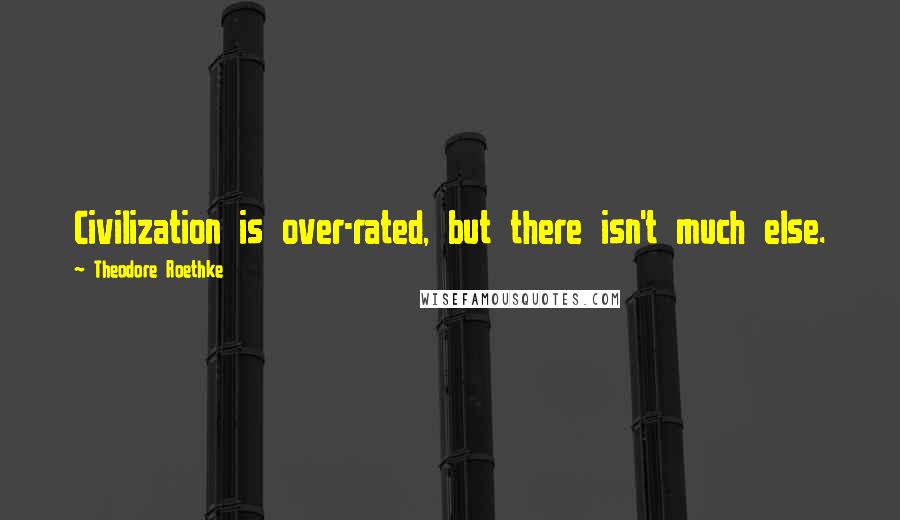 Theodore Roethke quotes: Civilization is over-rated, but there isn't much else.