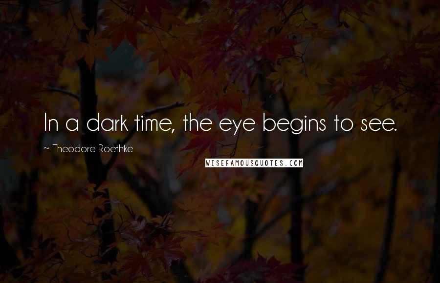 Theodore Roethke quotes: In a dark time, the eye begins to see.