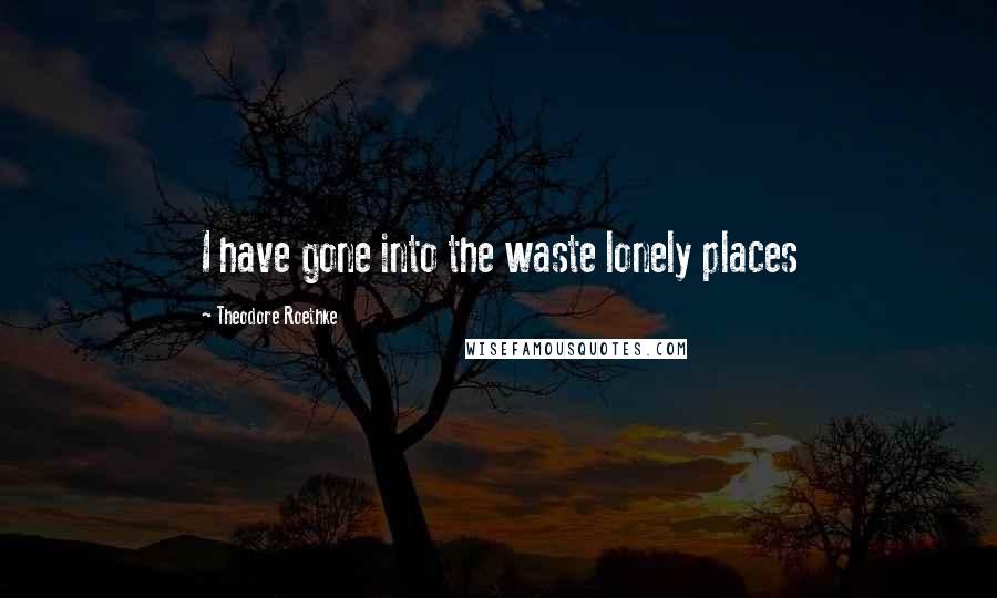 Theodore Roethke quotes: I have gone into the waste lonely places