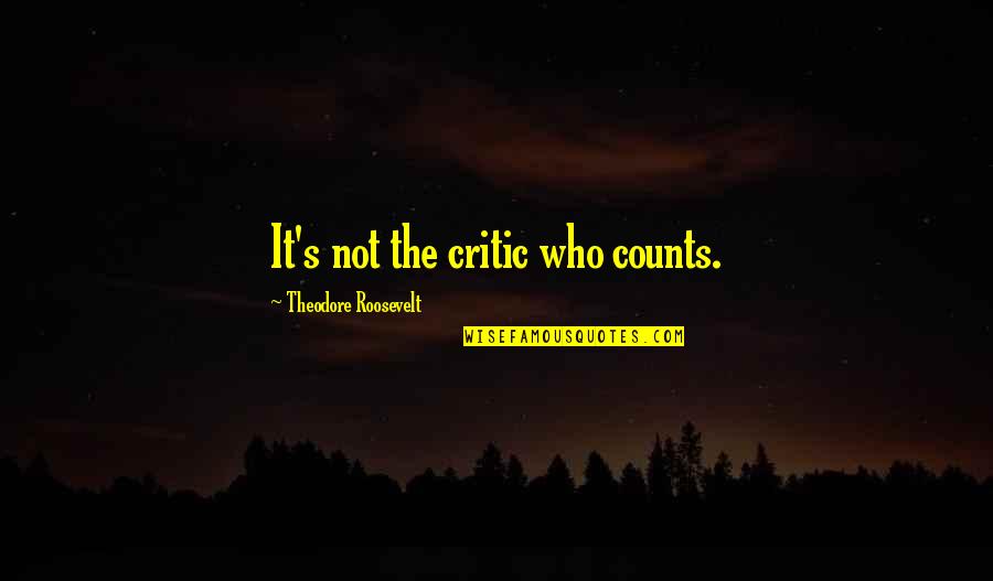 Theodore Roosevelt Daring Greatly Quotes By Theodore Roosevelt: It's not the critic who counts.