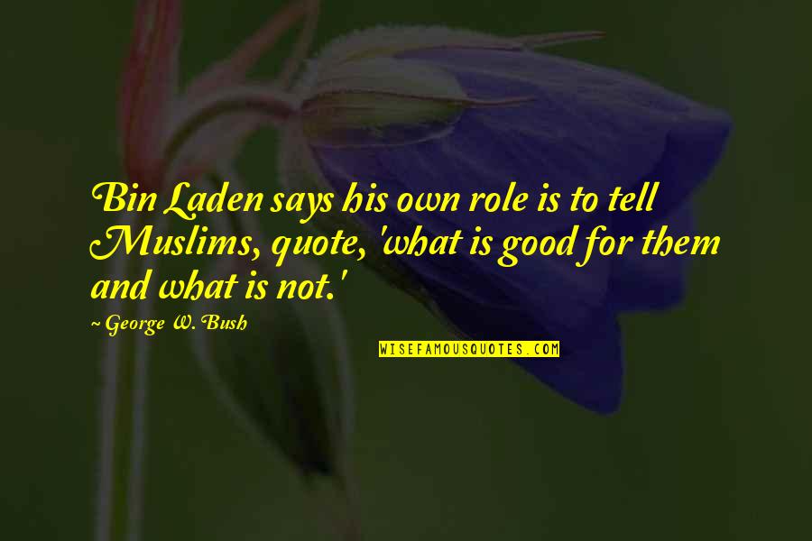 Theodore Roosevelt Presidential Quote Quotes By George W. Bush: Bin Laden says his own role is to Theodore Roosevelt Presidential Quote Quotes By George W. Bush: Bin Laden says his own role is to