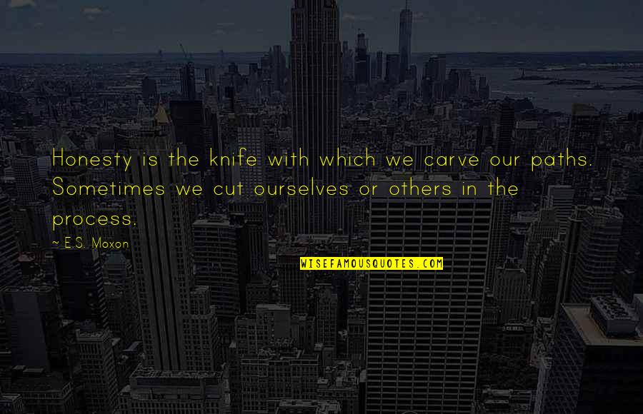 Theodoridis Paintings Quotes By E.S. Moxon: Honesty is the knife with which we carve Theodoridis Paintings Quotes By E.S. Moxon: Honesty is the knife with which we carve