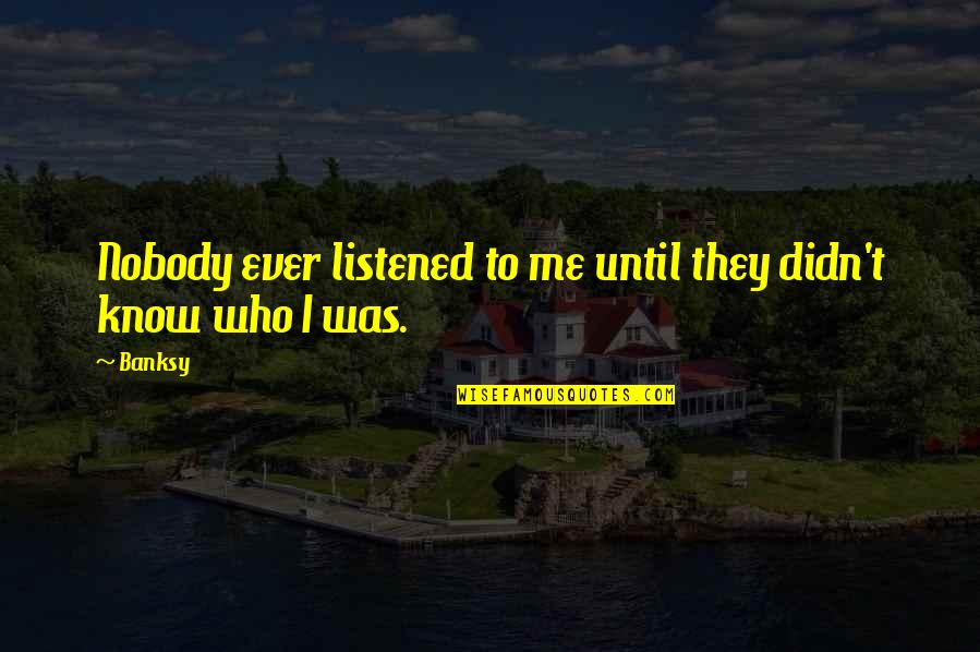 Theologically Instructive Painting Quotes By Banksy: Nobody ever listened to me until they didn't