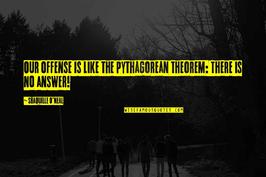 Theorem Quotes By Shaquille O'Neal: Our offense is like the pythagorean theorem: There