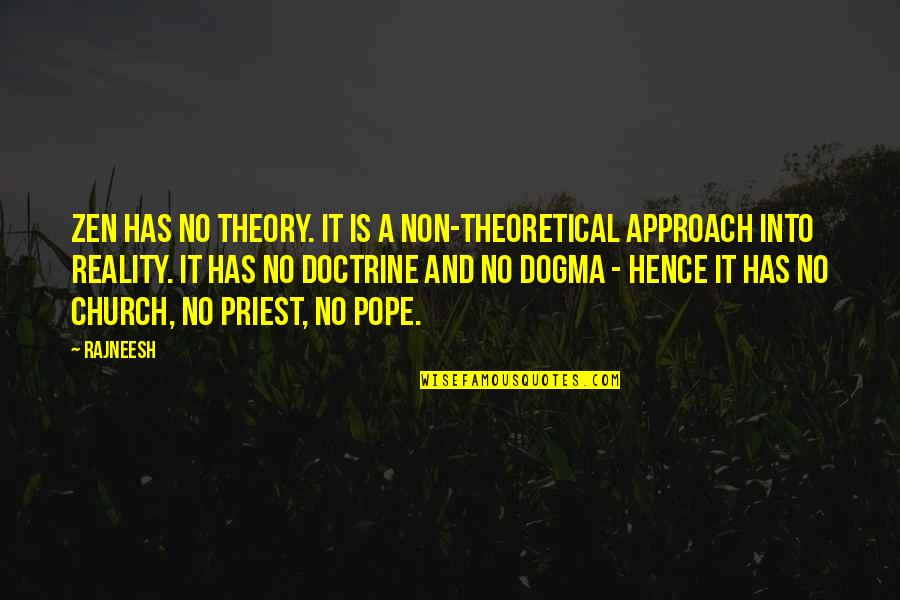Theory And Reality Quotes By Rajneesh: Zen has no theory. It is a non-theoretical