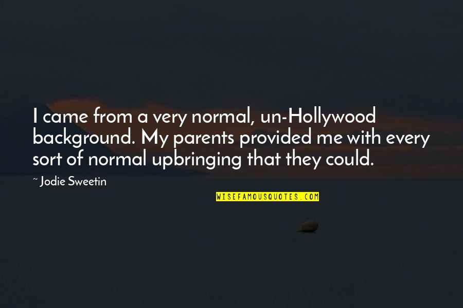 Therapsida Quotes By Jodie Sweetin: I came from a very normal, un-Hollywood background. Therapsida Quotes By Jodie Sweetin: I came from a very normal, un-Hollywood background.