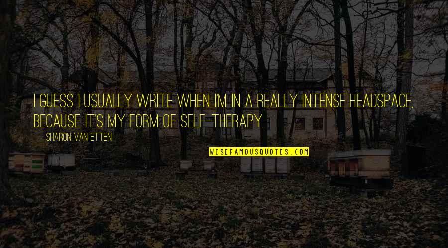 Therapy's Quotes By Sharon Van Etten: I guess I usually write when I'm in