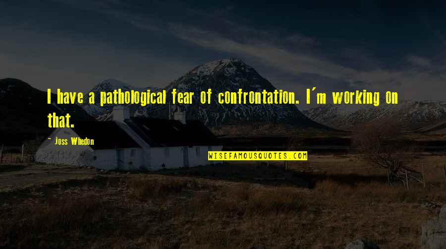There Are Better Days To Come Quotes By Joss Whedon: I have a pathological fear of confrontation. I'm