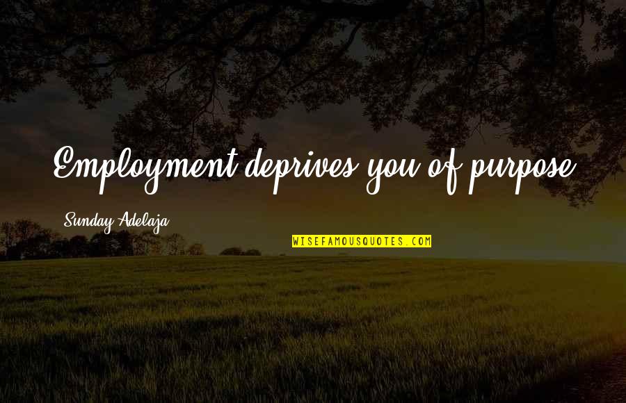 There Are Plenty Of Fish In The Sea Quotes By Sunday Adelaja: Employment deprives you of purpose