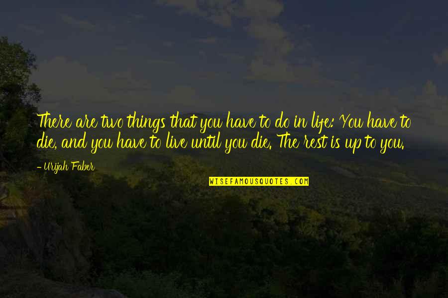 There Are Things In Life Quotes By Urijah Faber: There are two things that you have to