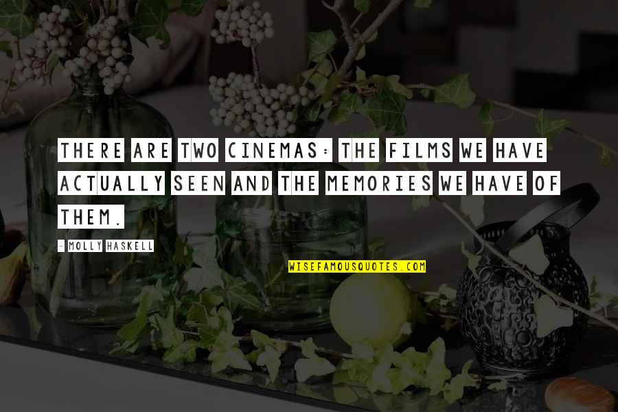 There Are Two Quotes By Molly Haskell: There are two cinemas: the films we have