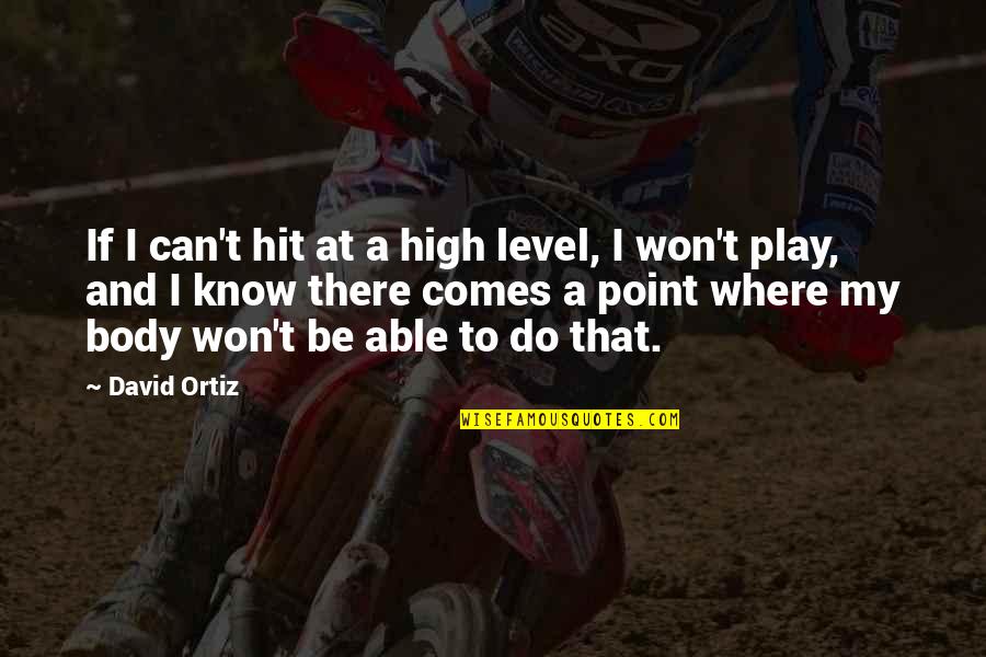 There Comes A Point Quotes By David Ortiz: If I can't hit at a high level,