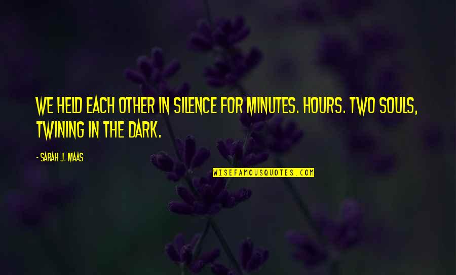 There Is Always A Ray Of Hope Quotes By Sarah J. Maas: We held each other in silence for minutes.