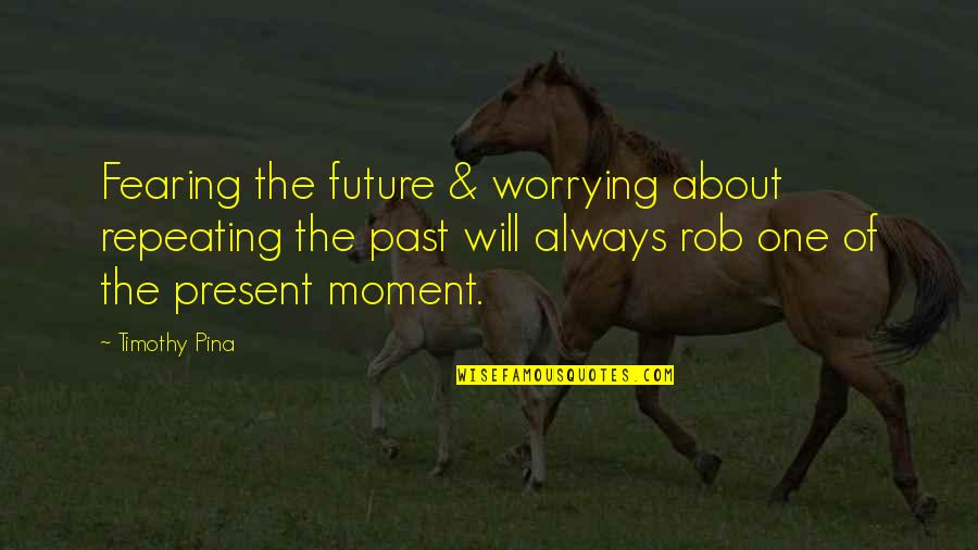 There Is Always One Moment Quotes By Timothy Pina: Fearing the future & worrying about repeating the