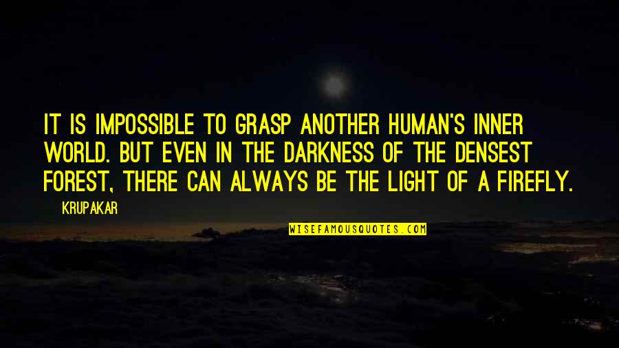 There Is Light In Darkness Quotes By Krupakar: It is impossible to grasp another human's inner