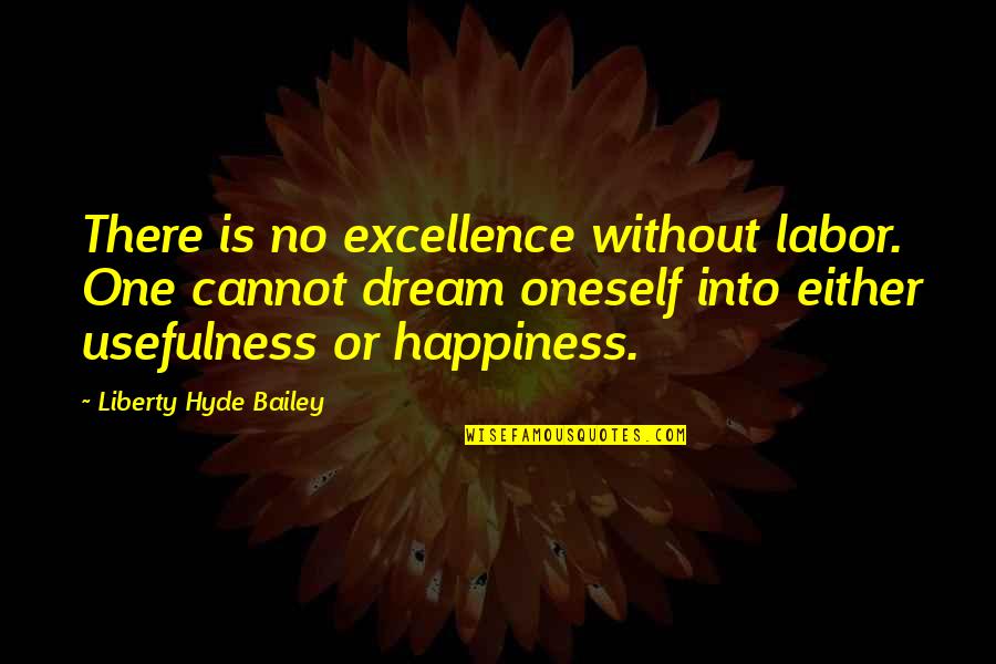 There Is No Happiness Quotes By Liberty Hyde Bailey: There is no excellence without labor. One cannot