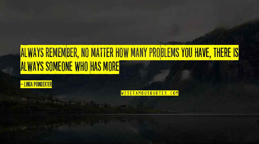 There Is No Happiness Quotes By Linda Poindexter: Always remember, no matter how many problems you