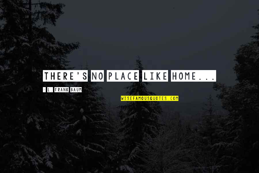 There Is No Place Like Home Quotes By L. Frank Baum: There's no place like home...