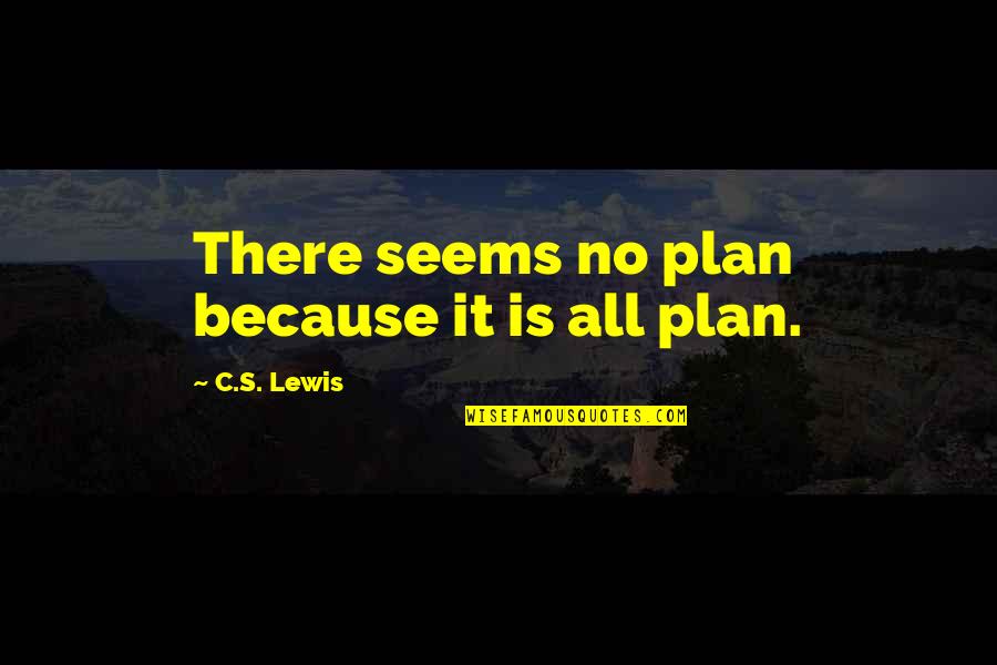 There Is No Plan Quotes By C.S. Lewis: There seems no plan because it is all