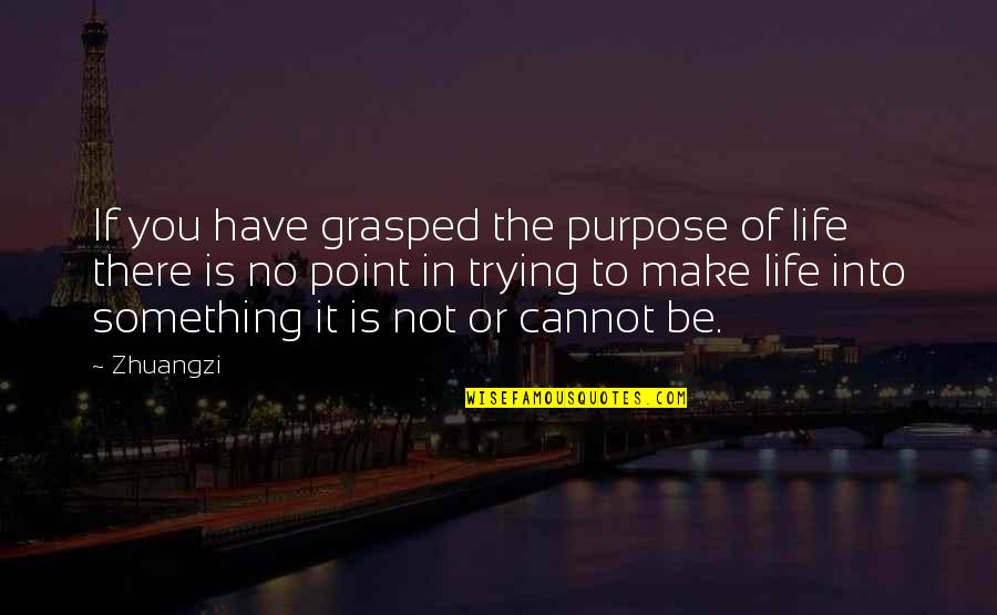 There Is No Point In Trying Quotes By Zhuangzi: If you have grasped the purpose of life