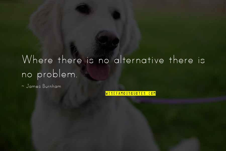 There Is No Problem Quotes By James Burnham: Where there is no alternative there is no