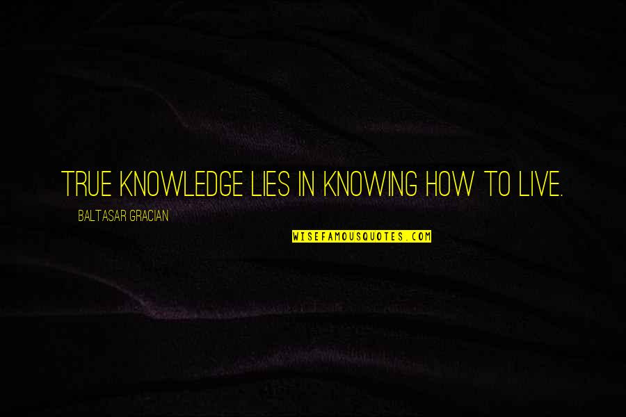 There Is Nothing Like True Love Quotes By Baltasar Gracian: True knowledge lies in knowing how to live.