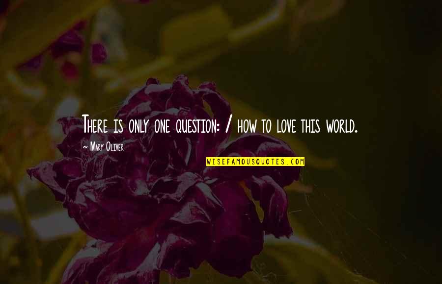There Is Only One Love Quotes By Mary Oliver: There is only one question: / how to