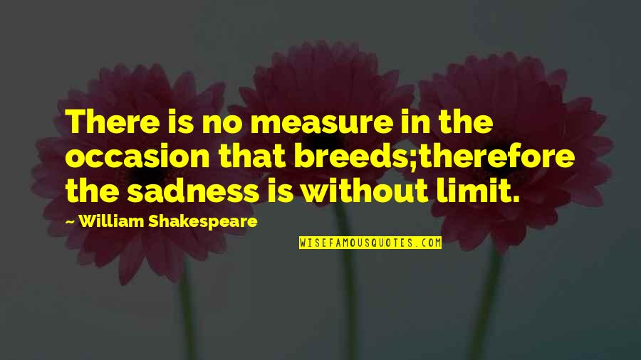 There No Limit Quotes By William Shakespeare: There is no measure in the occasion that