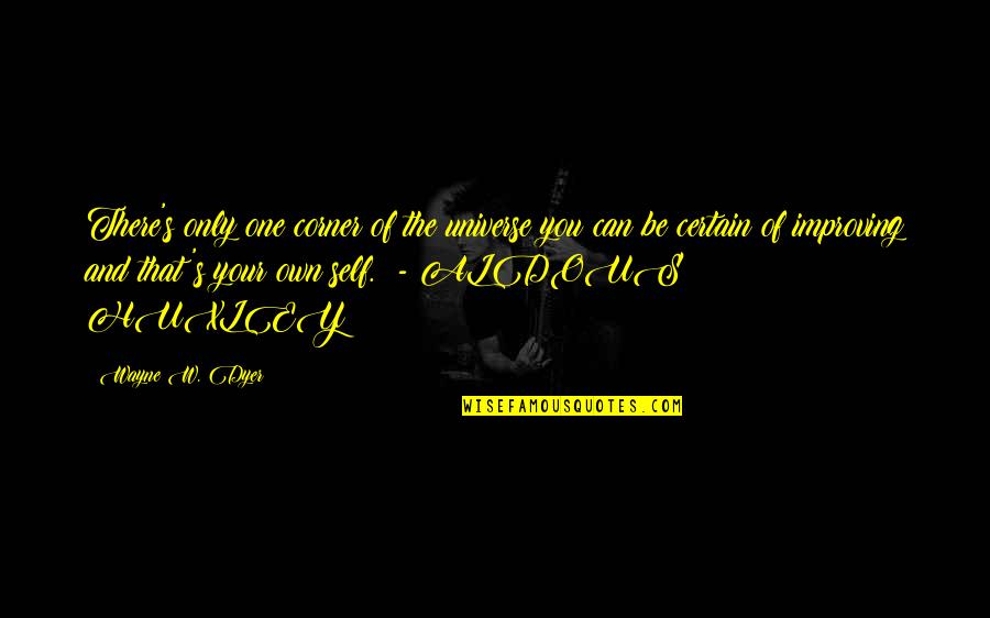 There Only One You Quotes By Wayne W. Dyer: There's only one corner of the universe you