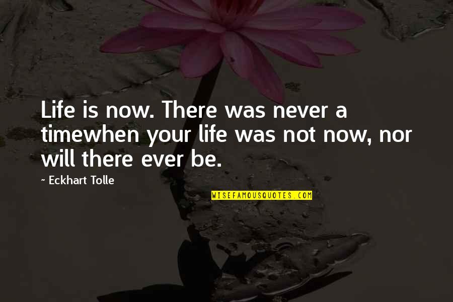 There Will Be A Time Quotes By Eckhart Tolle: Life is now. There was never a timewhen