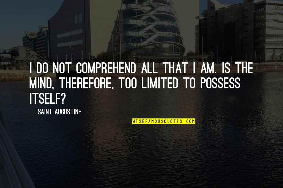 Therefore I Am Quotes By Saint Augustine: I do not comprehend all that I am.